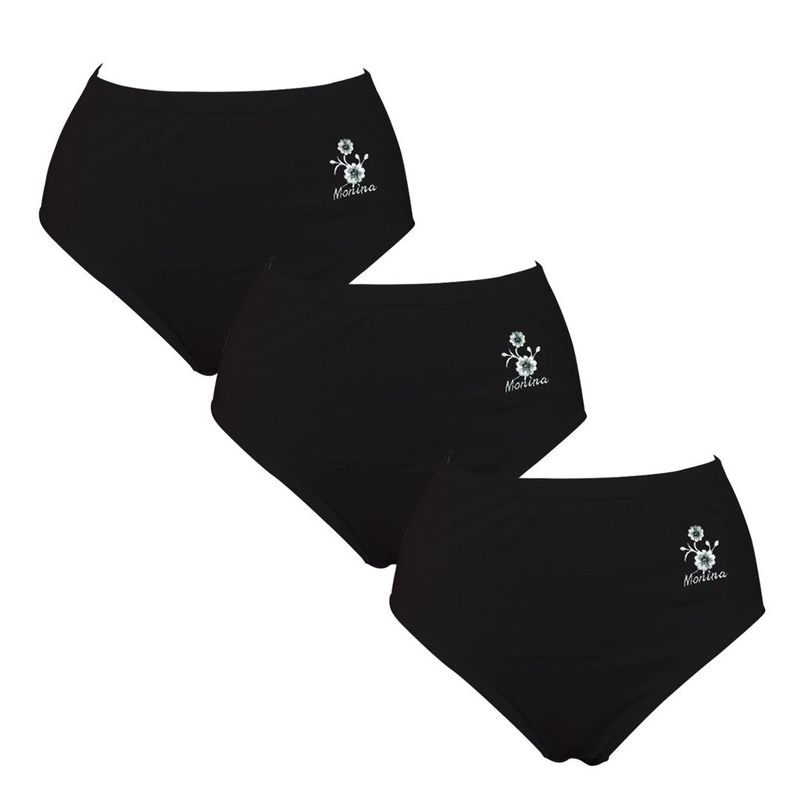 MONINA - Trusa Clásica Monina Pack X3 Negro Algodón