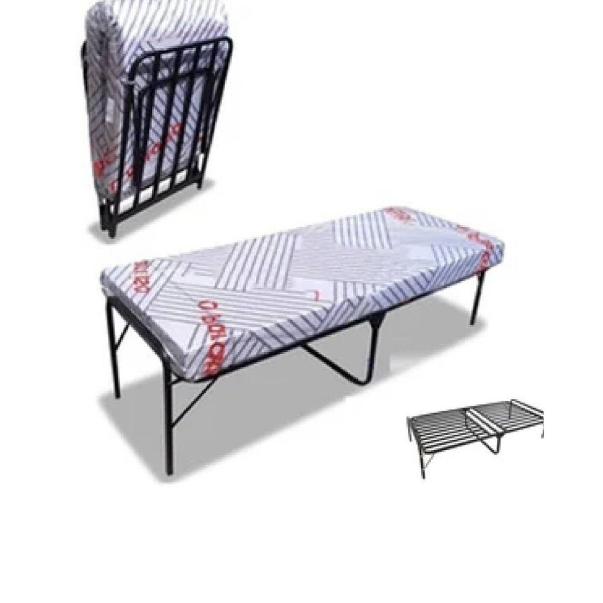 LH ELECTRONIC - Cama Plegable 1 Plaza Y Media + Colchón 7Pulg