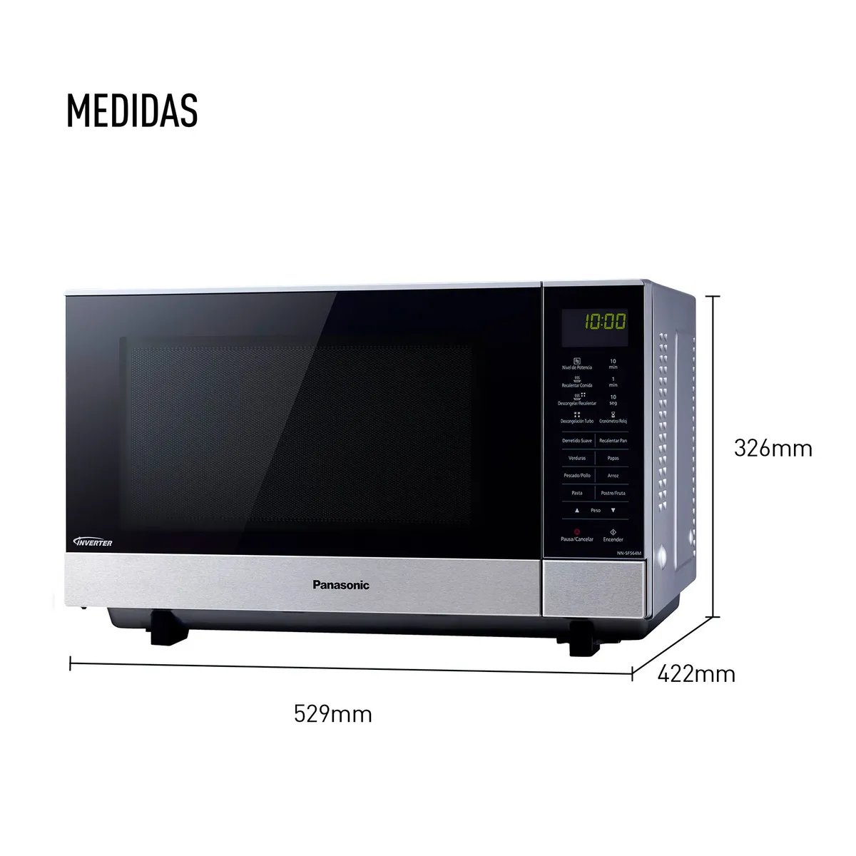 PANASONIC - Microondas Panasonic NN-SF564MRPM 27L Inverter