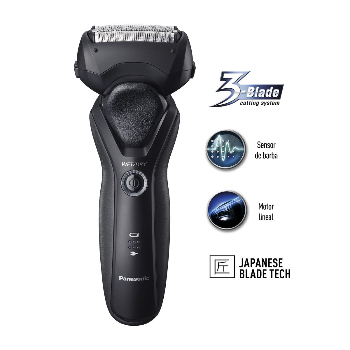 PANASONIC - Afeitadora Eléctrica Panasonic RT37 3-Blade System Inalámbrica