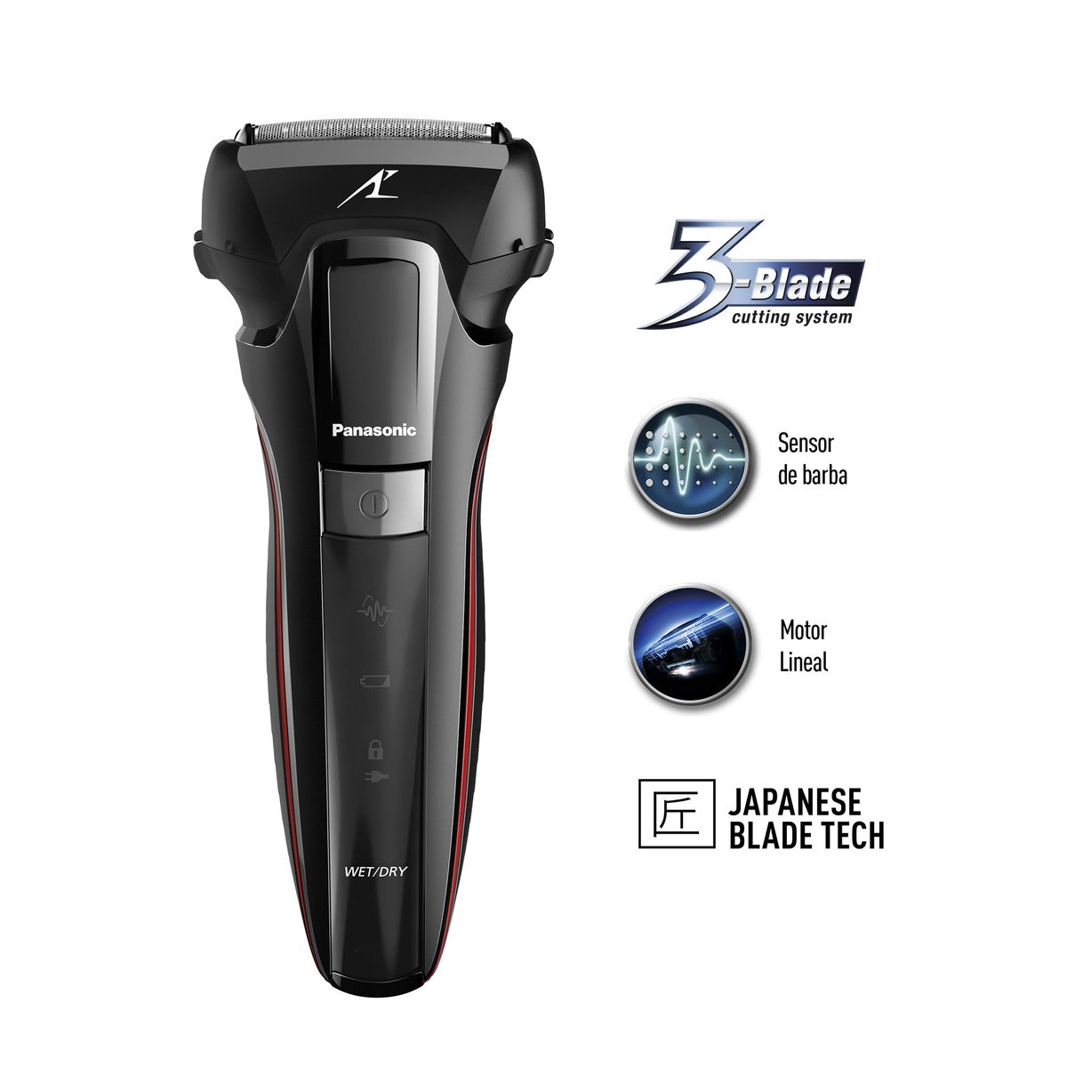 Panasonic - Afeitadora Eléctrica Panasonic LL41 3-Blade System con Sensor