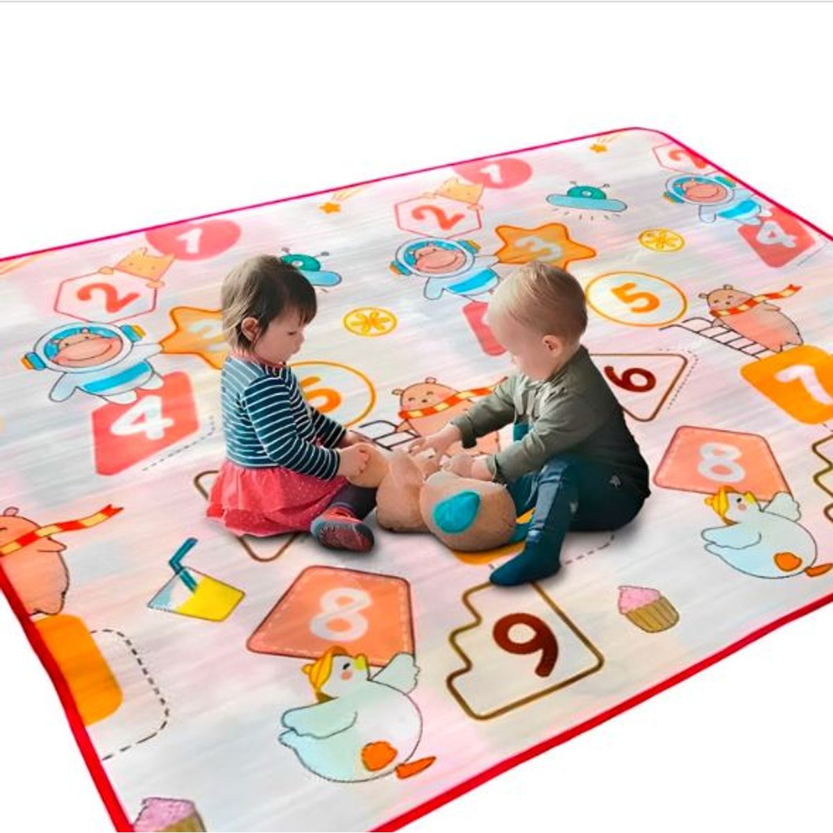 GENERICO - piso alfombra reversible imprediable para bebes y niños fuccia 576p