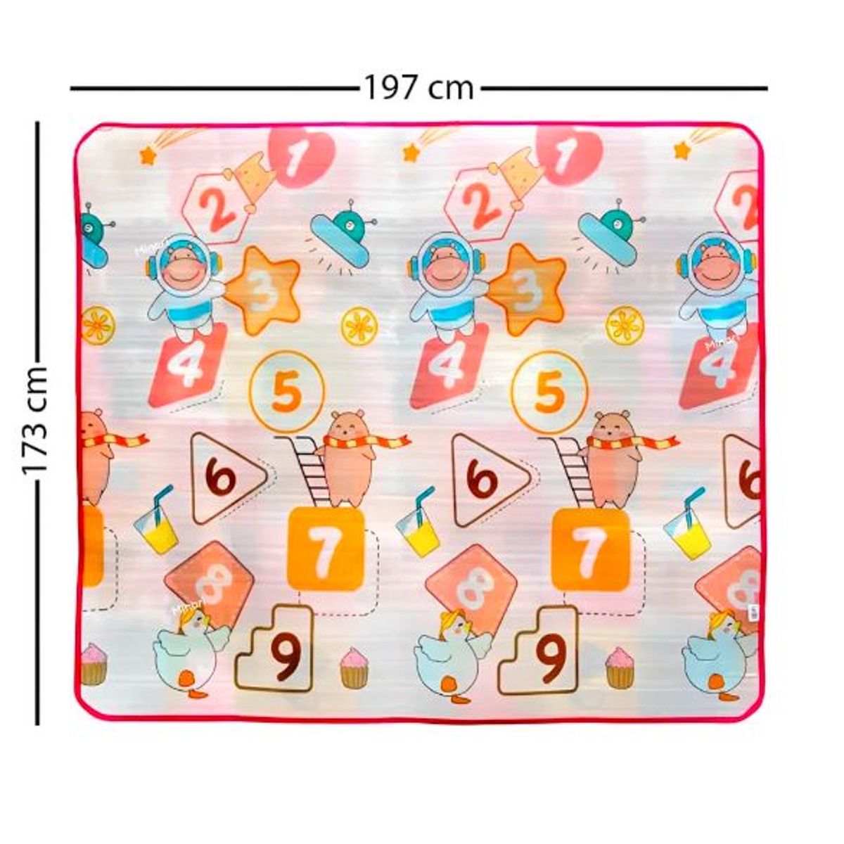 GENERICO - piso alfombra reversible imprediable para bebes y niños fuccia 576p