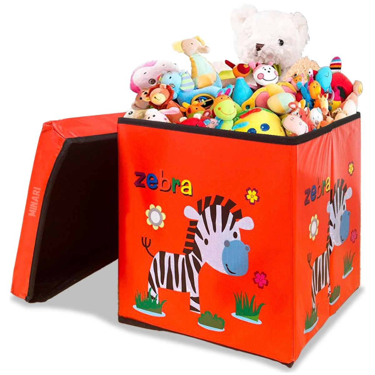 MINARI - Caja Organizador de Juguetes Puff de Almacenamiento para Niños RJ 14V