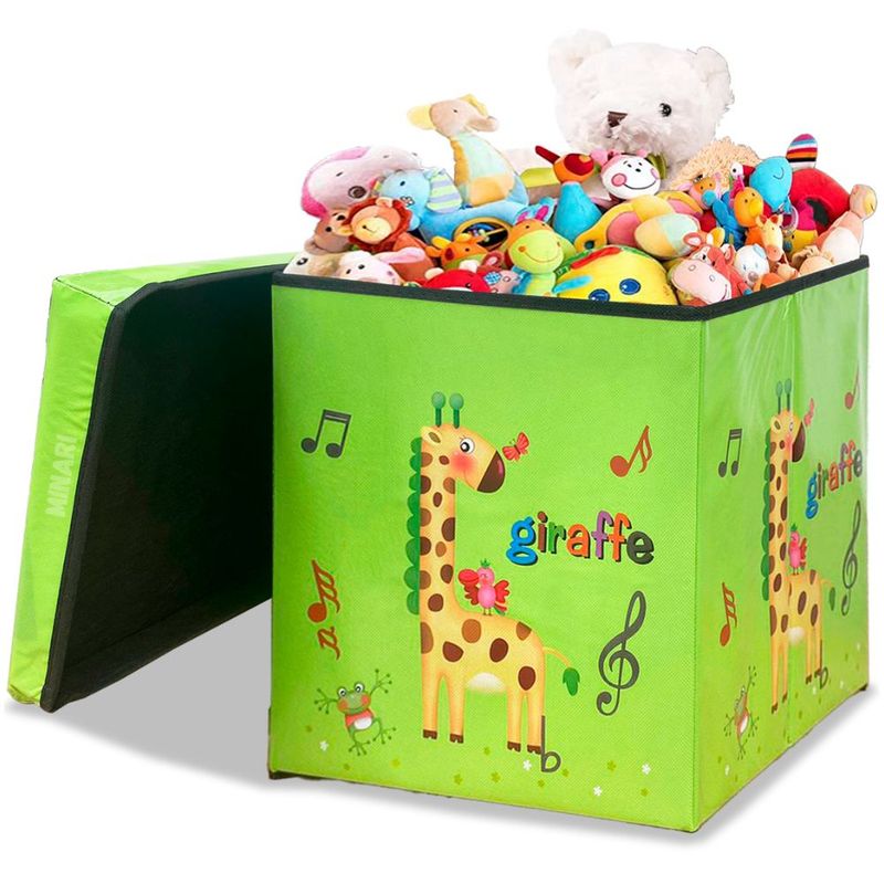 MINARI - Caja Organizador de Juguetes Puff de Almacenamiento Niños V Jirafa 14V