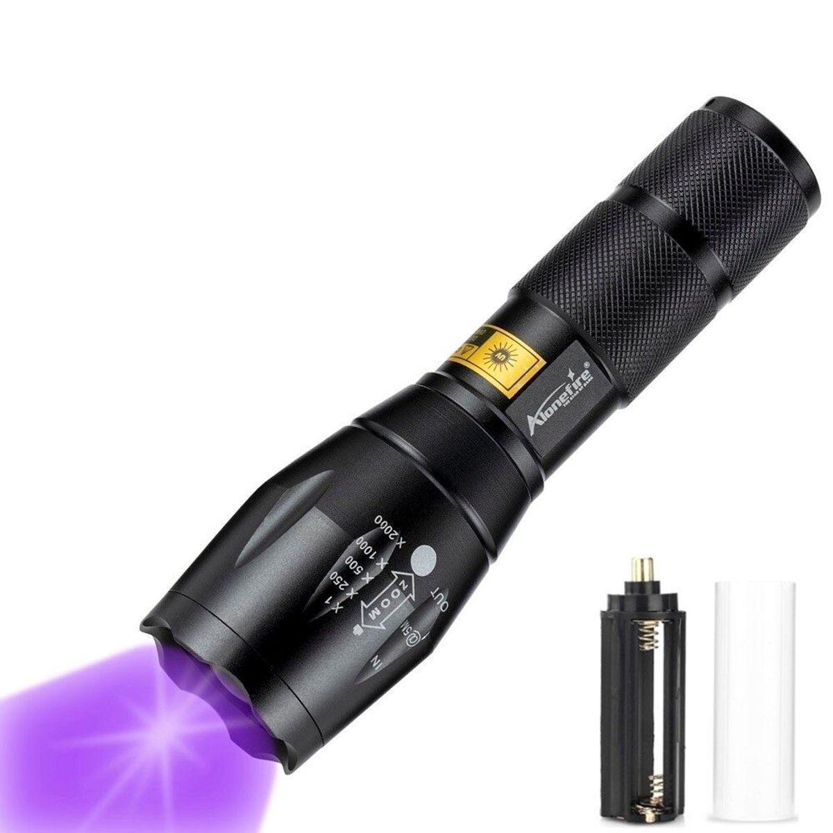 GENERICO - Linterna Luz negra Ultravioleta 395nm Portátil Con Zoom  Ultra Uv