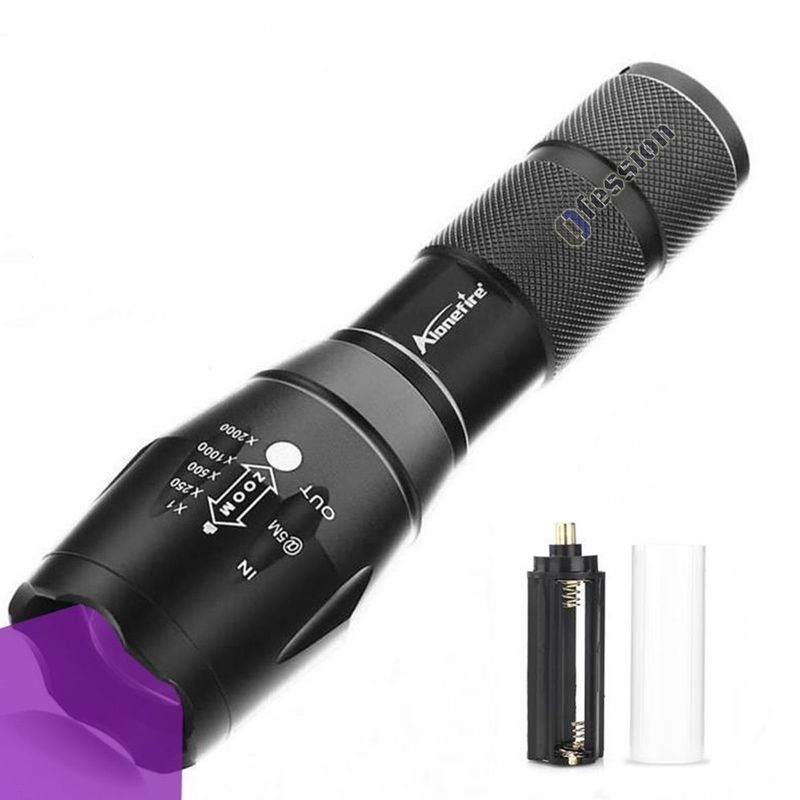 GENERICO - Linterna Uv Ultravioleta 365 Nm Detector Billetes Portátil con zoom