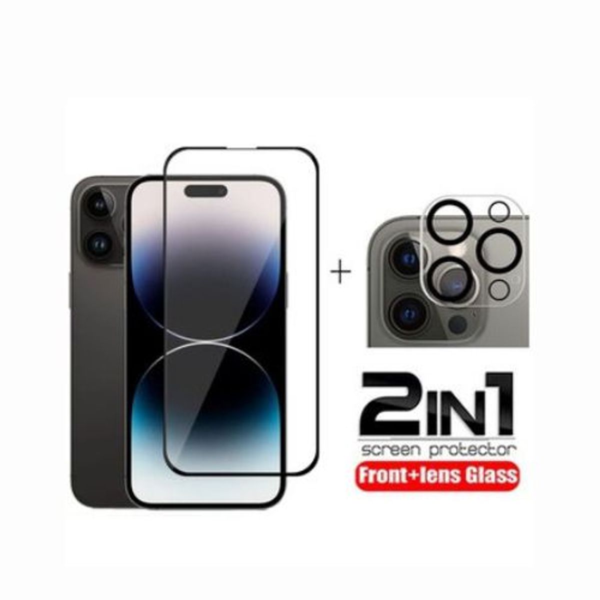 GENERICO - Pack/Vidrio Templado Protector Pantalla y Cámara iPhone 14 Plus