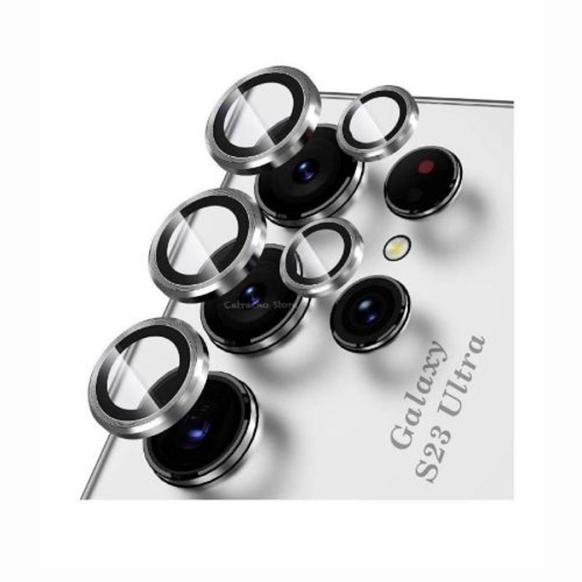 GENERICO - Protector de Lente para Samsung S23 Ultra - Indiviual Plateado.