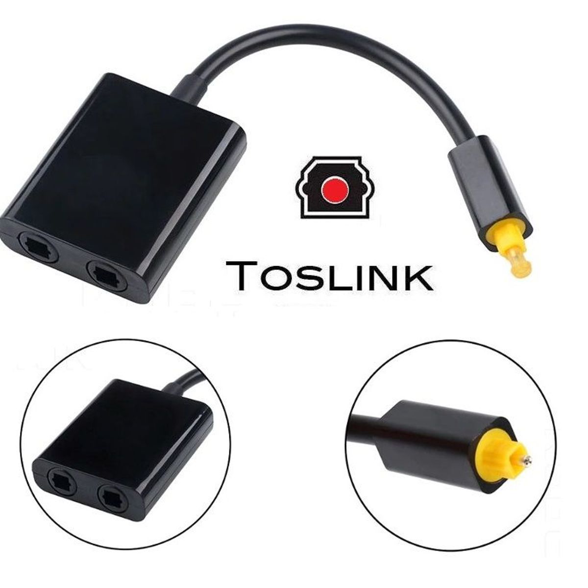 GENERICO - SPLITTER AUDIO ÓPTICO DIGITAL 2 en 1 DIVISOR TOSLINK