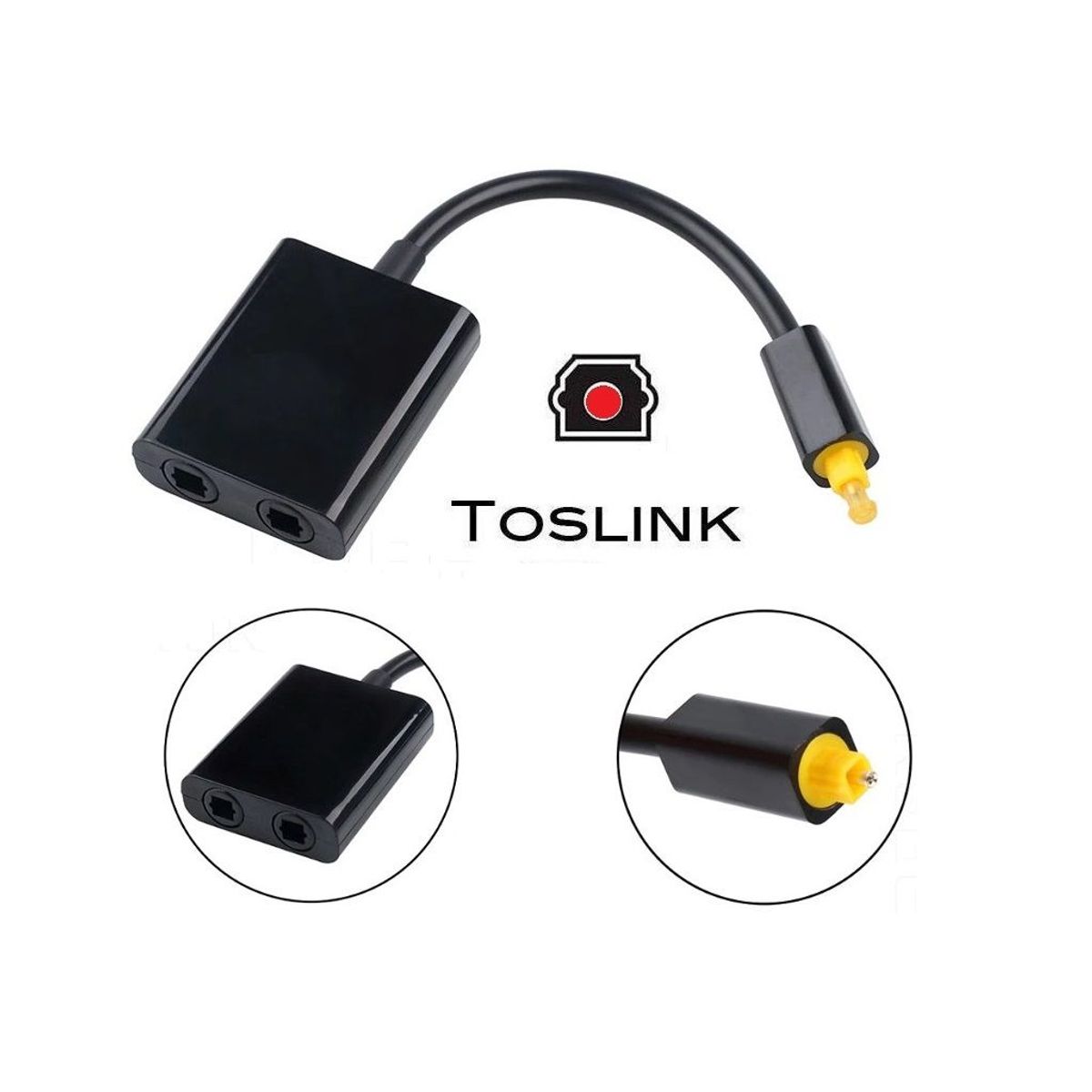 GENERICO - SPLITTER AUDIO ÓPTICO DIGITAL 2 en 1 DIVISOR TOSLINK