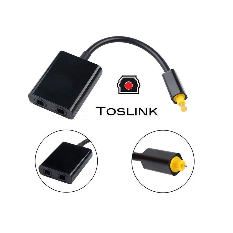 GENERICO - SPLITTER AUDIO ÓPTICO DIGITAL 2 en 1 DIVISOR TOSLINK