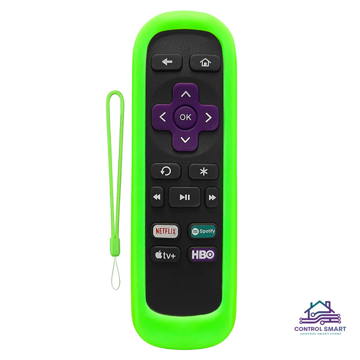 GENERICO - Funda Protectora de Silicona Antideslizante para Control Roku-Verde