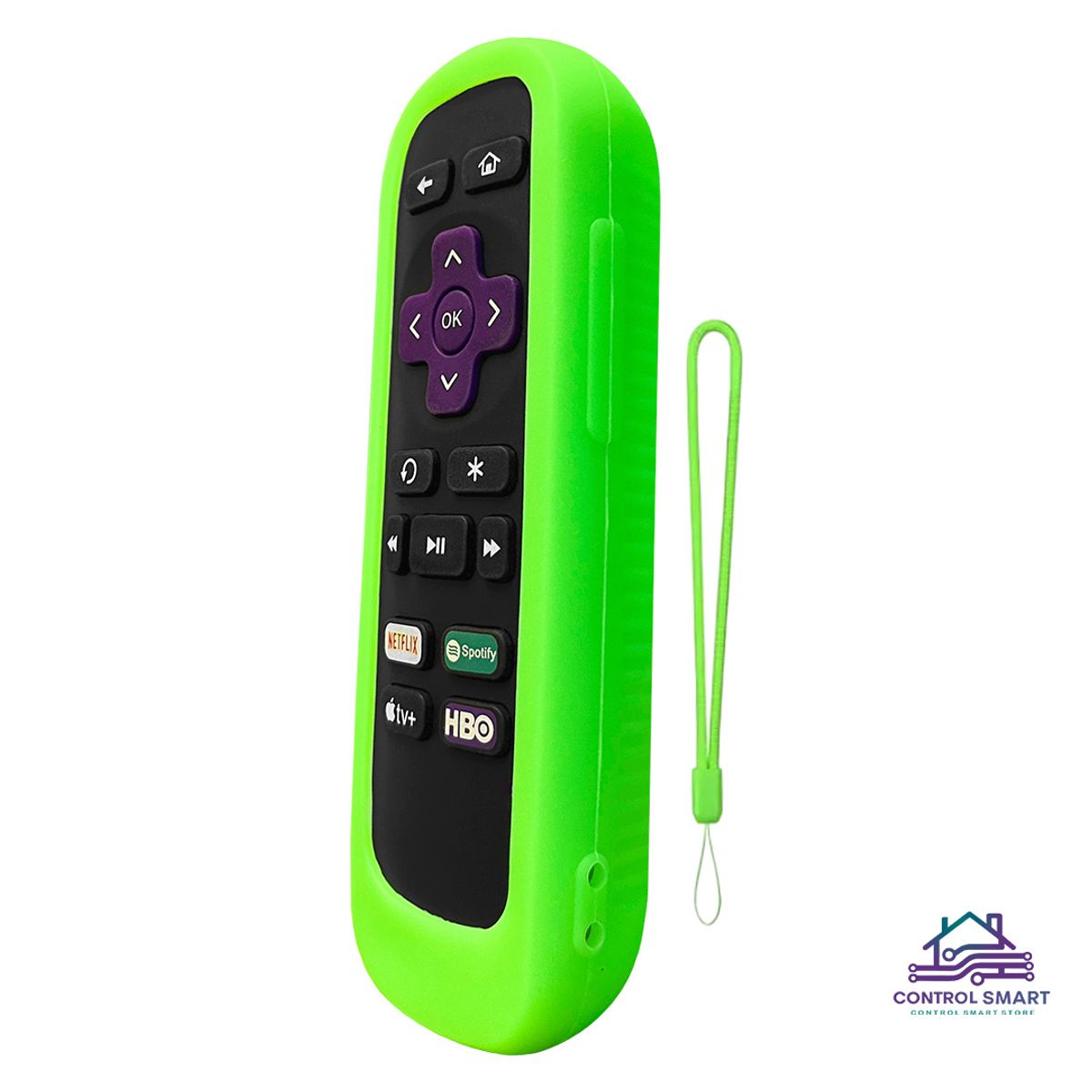 GENERICO - Funda Protectora de Silicona Antideslizante para Control Roku-Verde