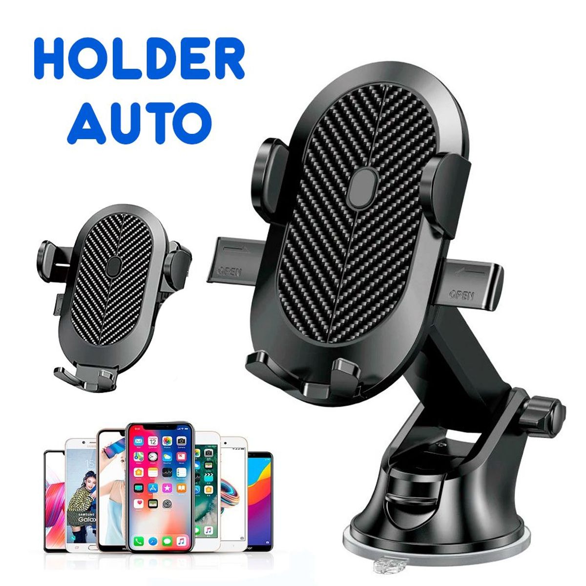 GENERICO - HOLDER TELEFONO SOPORTE DE CELULAR PARA AUTO CARRO SUJETADOR MOVIL