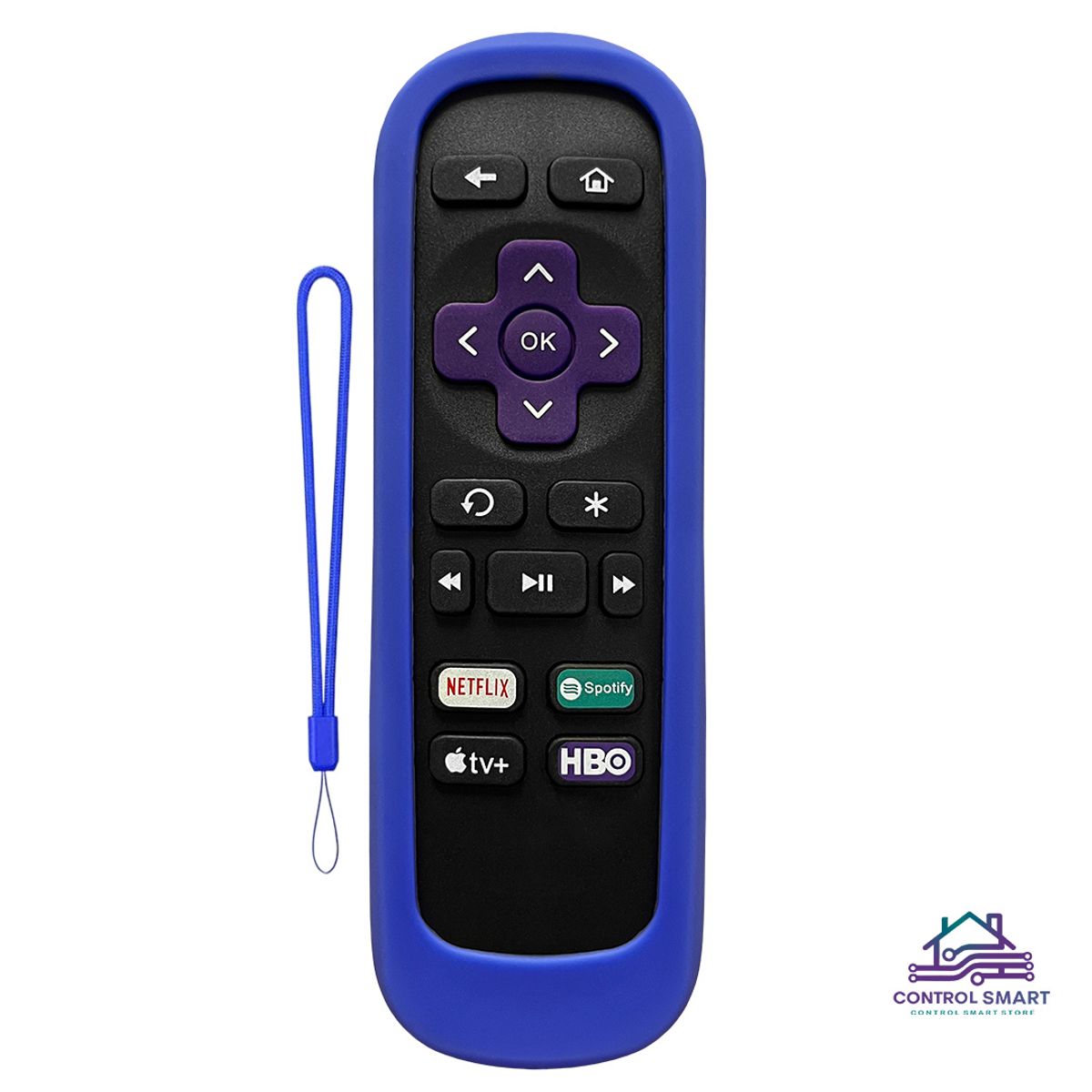 GENERICO - Funda Protectora de Silicona Antideslizante para Control Roku -Azul