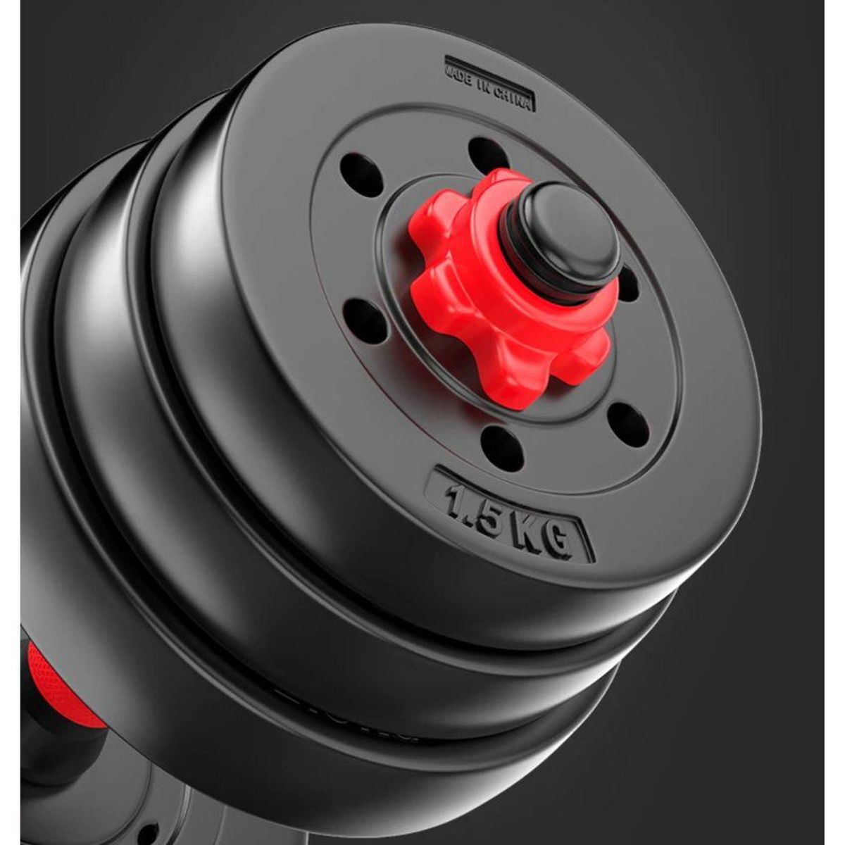 GENERICO - Set de pesas 30kg mancuerna plastificada y adaptador