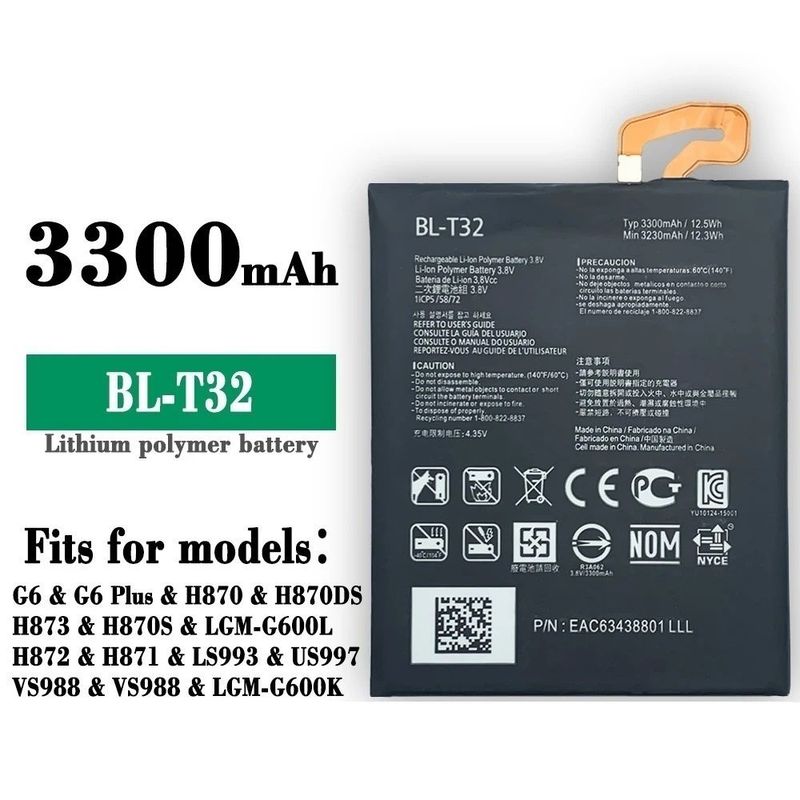 GENERICO - BATERIA  LG G6  BL-T32   TORIGINAL-SM  NUEVO