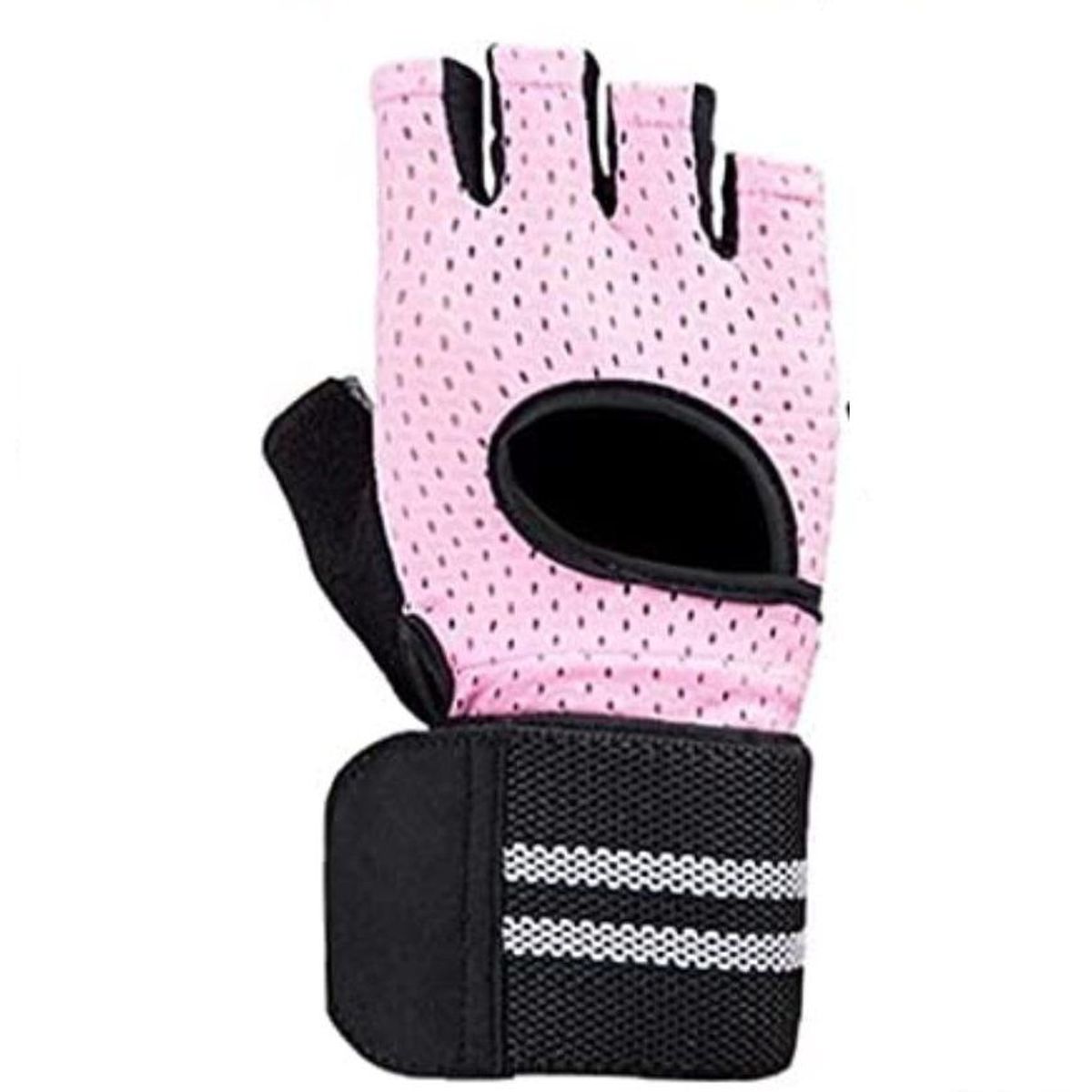GENERICO - Guantes deportivo para pesas con muñequera rosado M