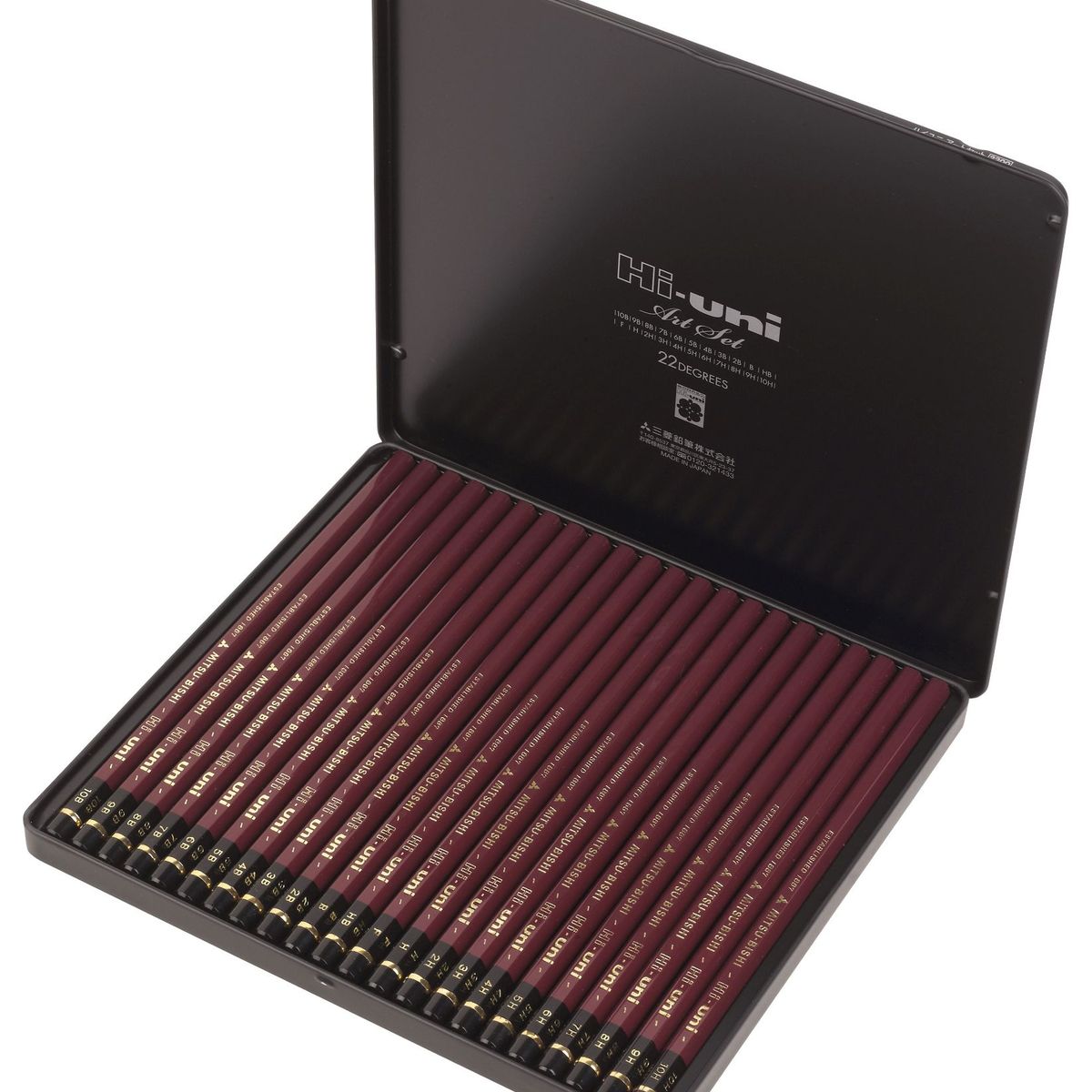 UNI BALL - Uni Set de lápices de grafito profesional Hi-Uni x22