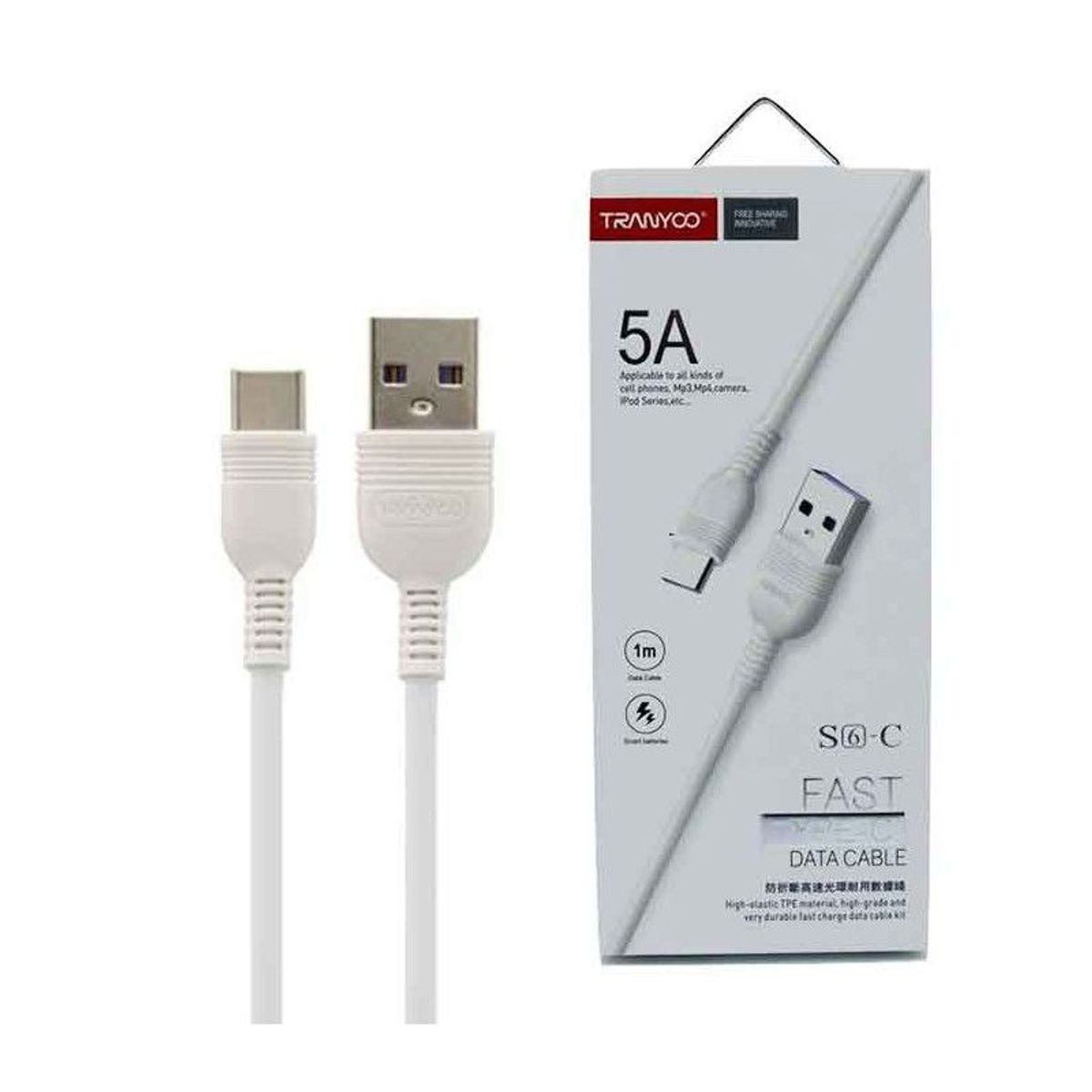 GENERICO - Cable TIPO C a TIPO C carga rápida 18w blanco