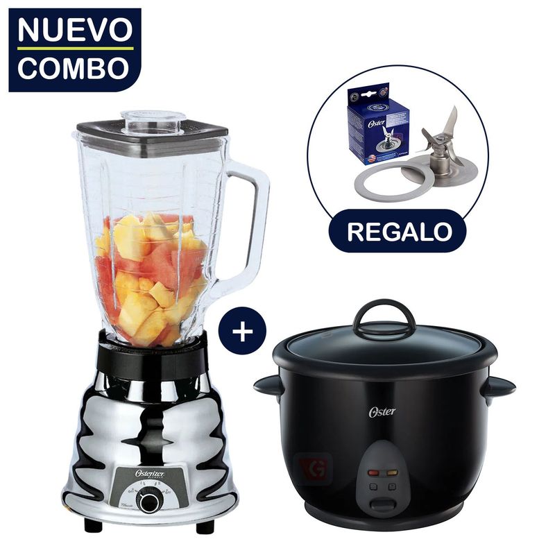 OSTER - Combo Licuadora 250-22  Olla Negra CKSTRC1700B  Cuchilla BLSTAA4961