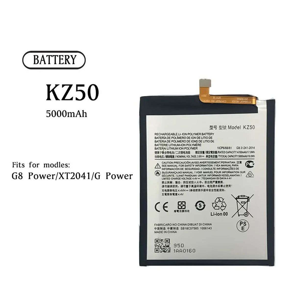 GENERICO - BATERIA MOTOROLA G8 POWER  KZ50  NUEVO-NEGRO