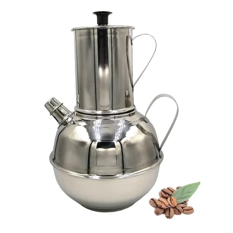 GENERICO - Cafetera de Acero Inoxidable Bombeada 1 Litro Gota a Gota - Ichimatsu