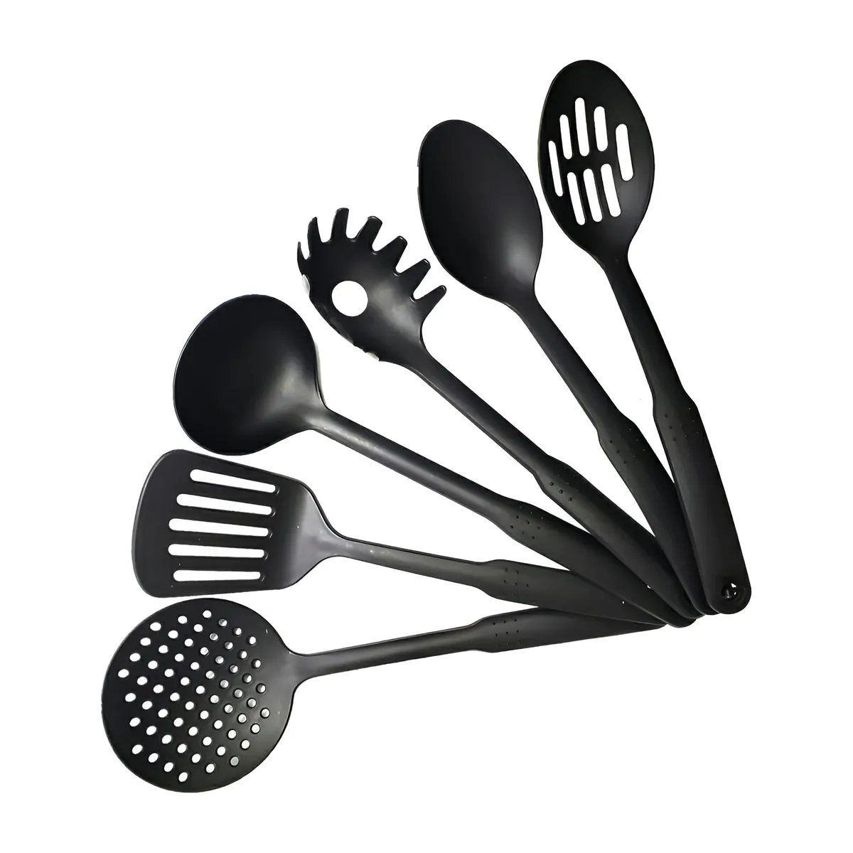 MINARI - Set de Cucharones Utensilios de Cocina Negro 6 PCS 432U