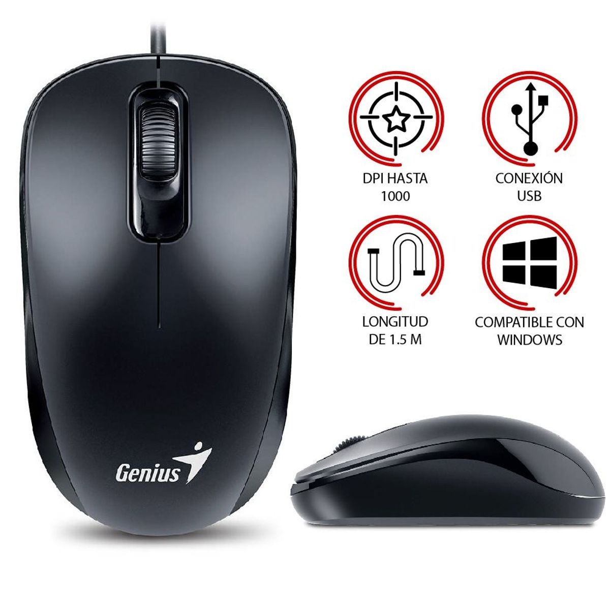 GENIUS - Mouse Genius DX-110 USB Negro