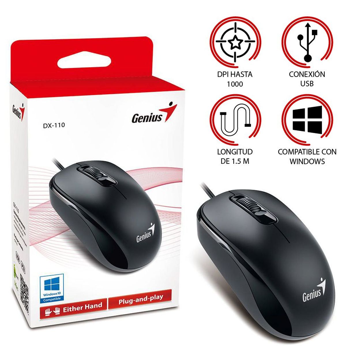 GENIUS - Mouse Genius DX-110 USB Negro