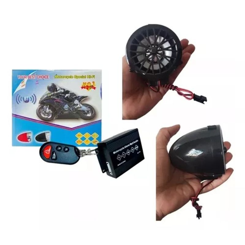 OEM - Kit Parlante Bocina MP3 Bluetooth con Alarma para Moto