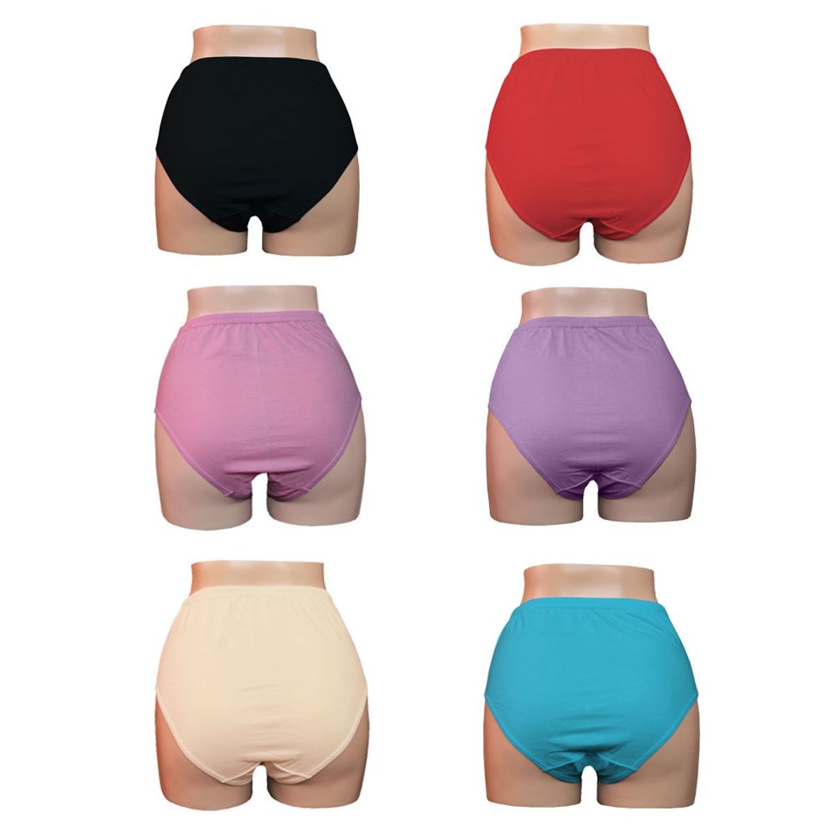 MONINA - Pack X6 Trusas Monina Clásicas 100% Algodón