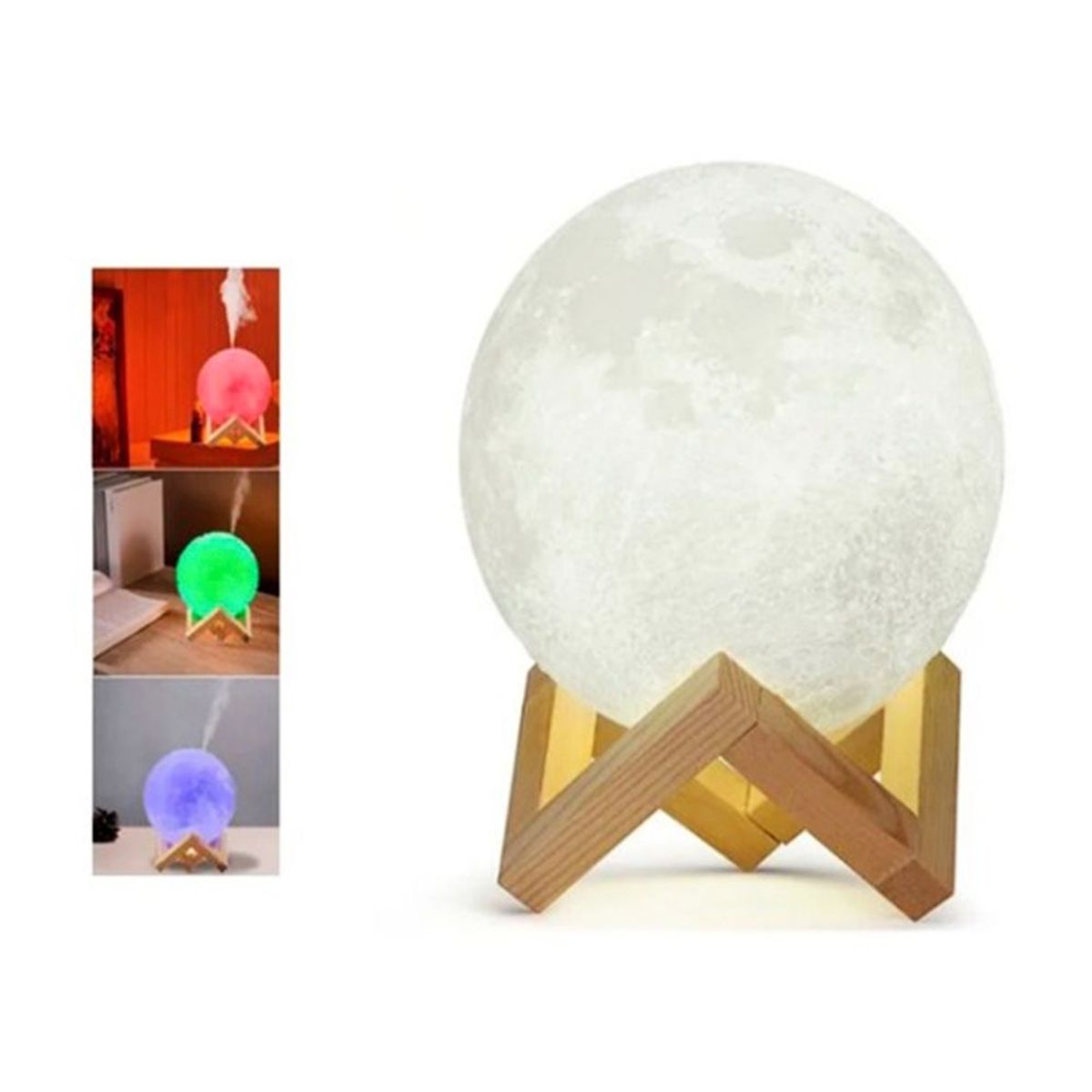 GENERICO - Humidificador Purificador Lámpara Led Luna Colores Decoración Hogar