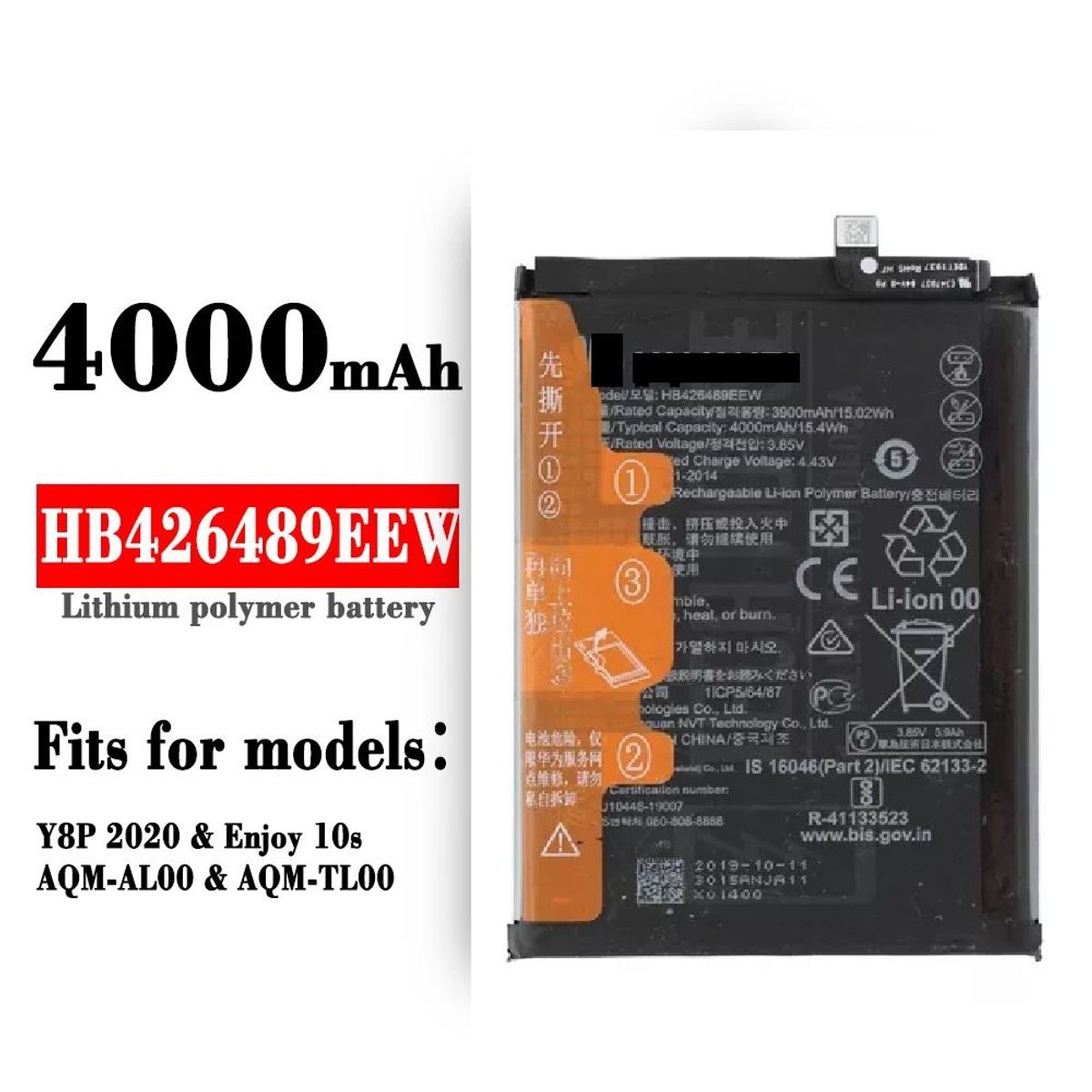 GENERICO - BATERIA HUAWEI  Y8P  TORIGINAL-SM  NUEVO-NEGRO.