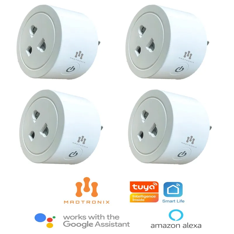MADTRONIX - Enchufe Inteligente Smart Wifi  compatible Google  y Alexa Pack x 4