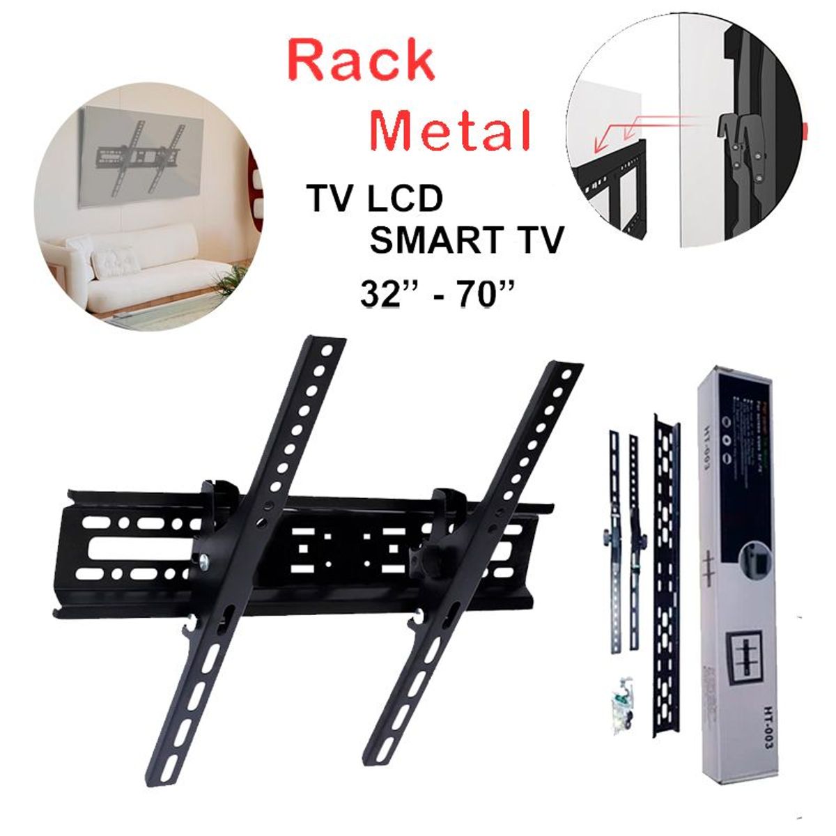 GENERICO - RACK TV LCD LED SMART 32 70 Soporte para pared Plegable