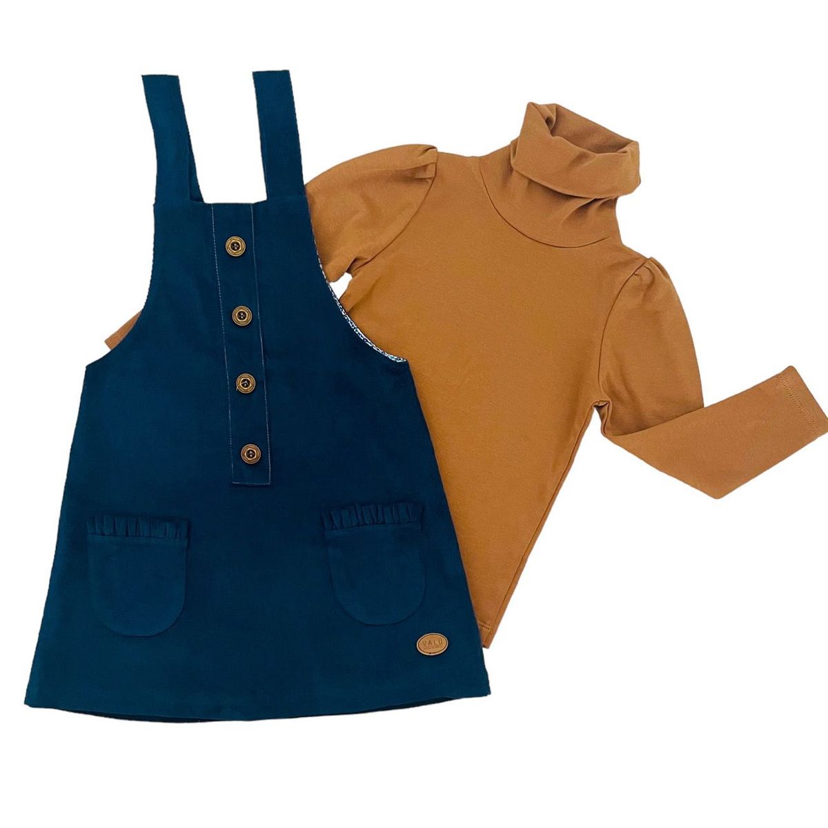 VALU MODA INFANTIL - Jumper azul y cafarena camel