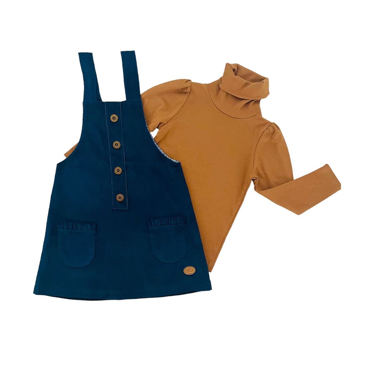 VALU MODA INFANTIL - Jumper azul y cafarena camel