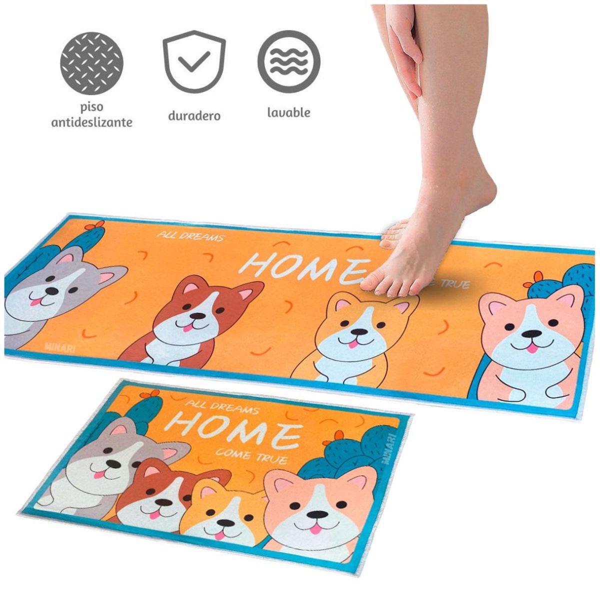 MINARI - Juego de Alfombras Tapetes Piso para Cocina Dormitorio Home 606T
