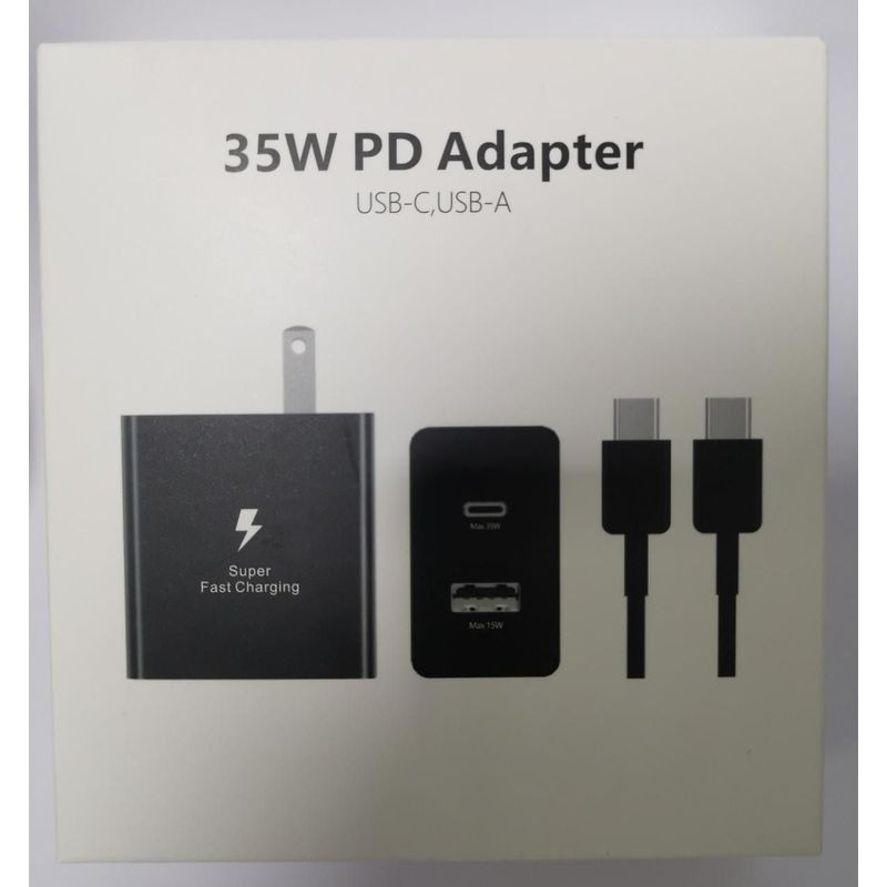 GENERICO - Cargador Samsung 35W Duo Carga Ràpida S21 S22 A53 GENERICO - BLANCO