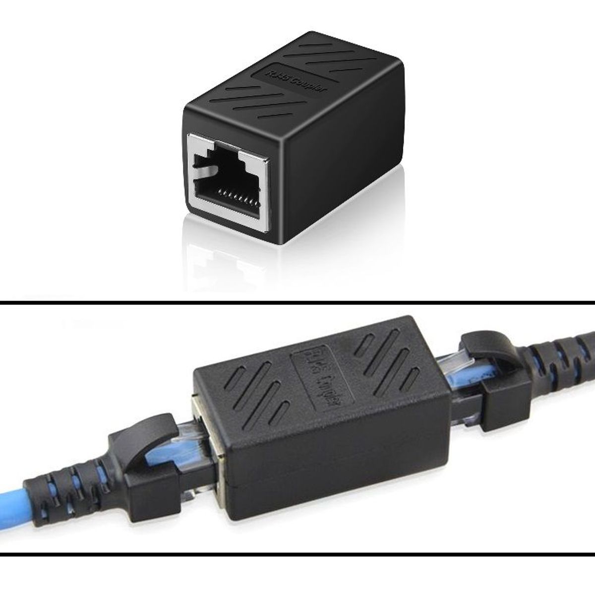 GENERICO - Unión Cable De Red Rj-45 Empalme Cat 765e Hembra