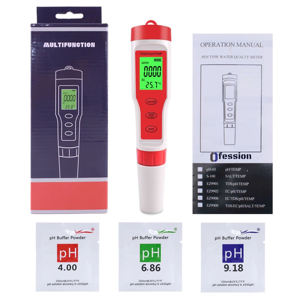 GENERICO - Medidor Ph Metro TDS Digital Peachimetro Laboratorio Liquidos 4 en 1