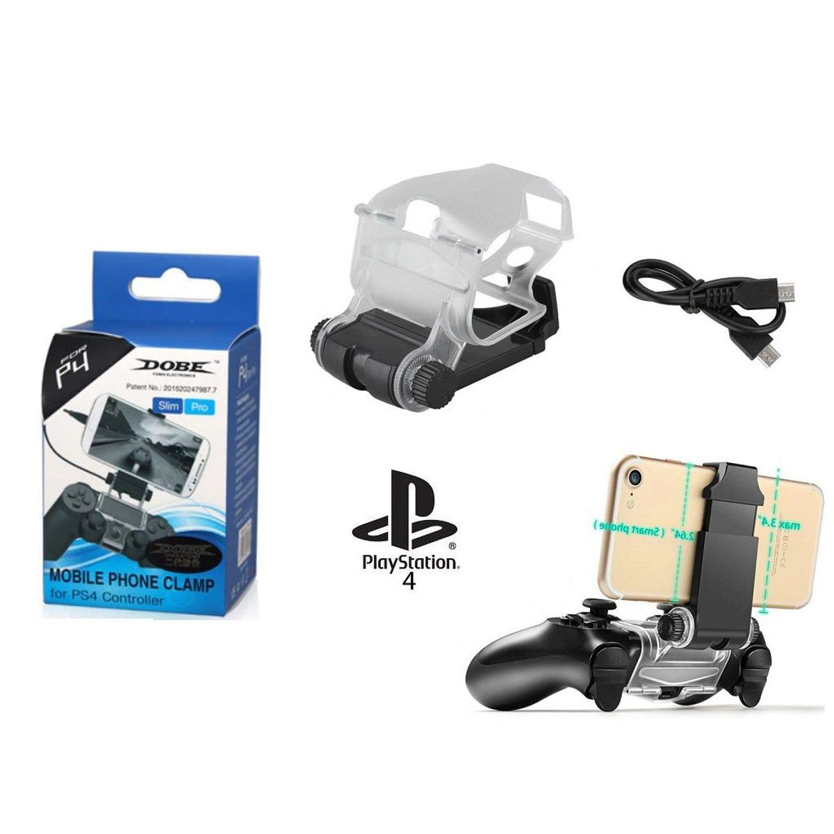 GENERICO - CLIP HOLDER SUJETADOR MANDO CONTROL GAMEKLIP HASTA 6 PULGADAS