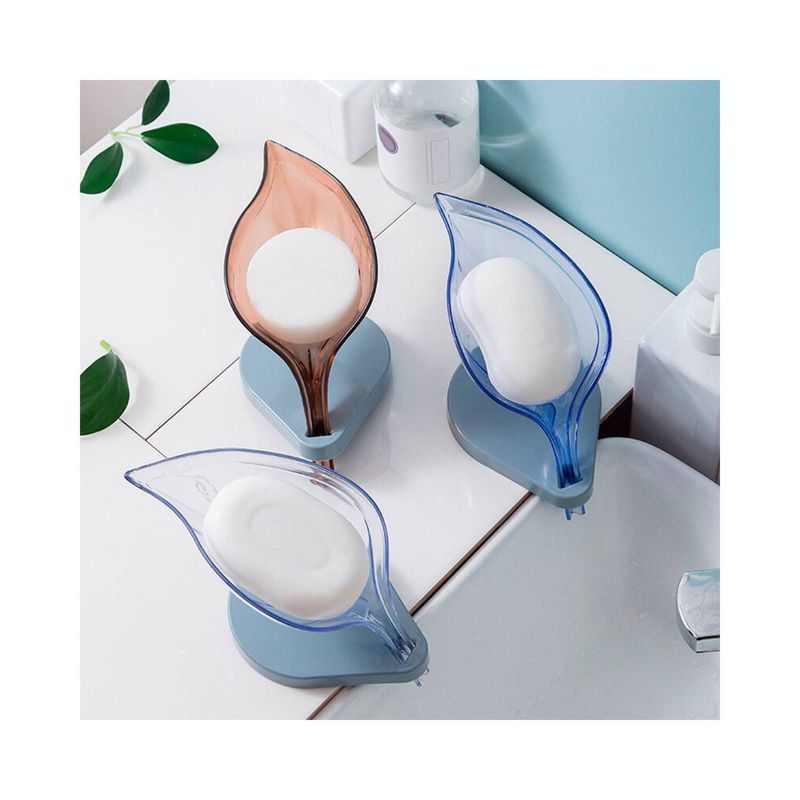 GENERICO - Jabonera en Forma de Hoja con Escurridor Marrón