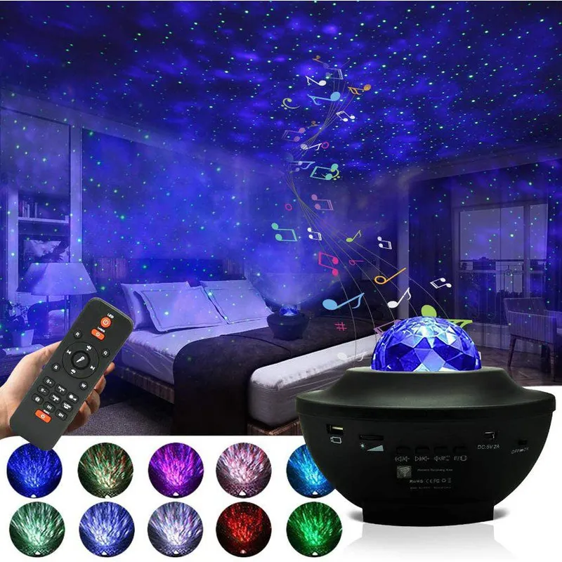 GENERICO - Proyector de luces galaxia estrellas parlante bluetooth