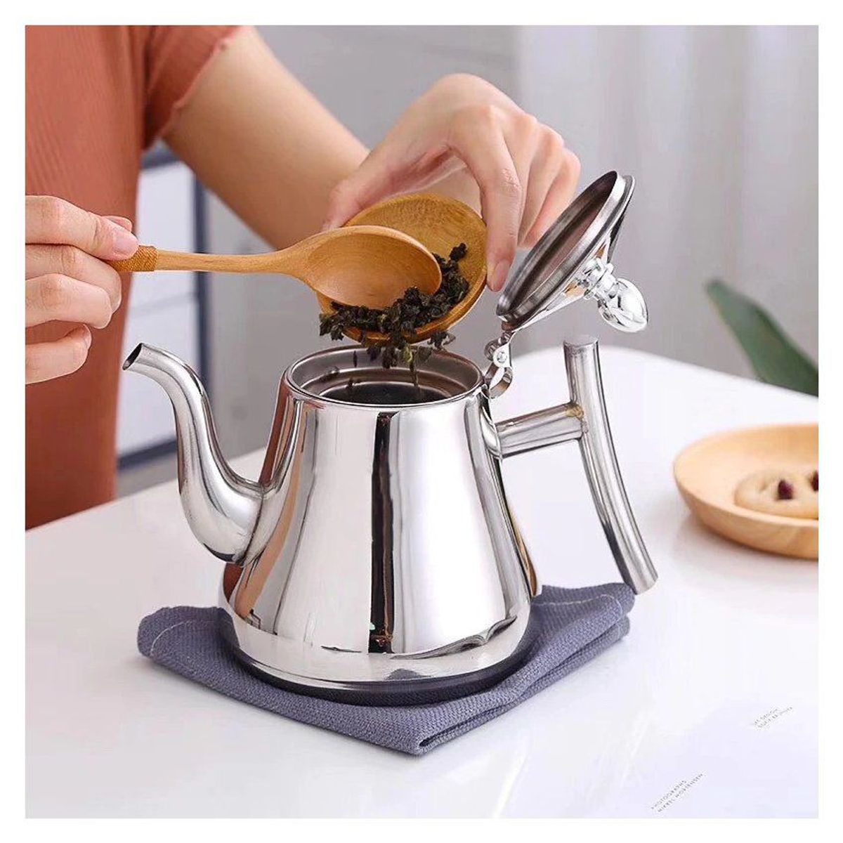 GENERICO - Cafetera tetera 15l de acero inoxidable con filtro