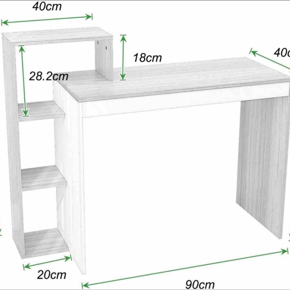VENTITAS HOME - Escritorio Moderno con Repisa Hanna Ventitas Perú Color Blanco