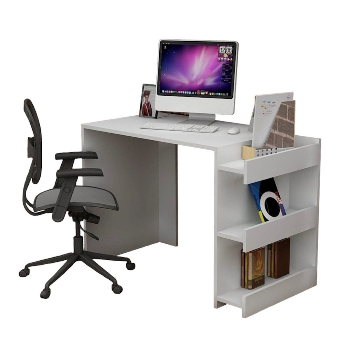 VENTITAS HOME - Escritorio Librero Moderno Sasha Ventitas Perú Color Blanco