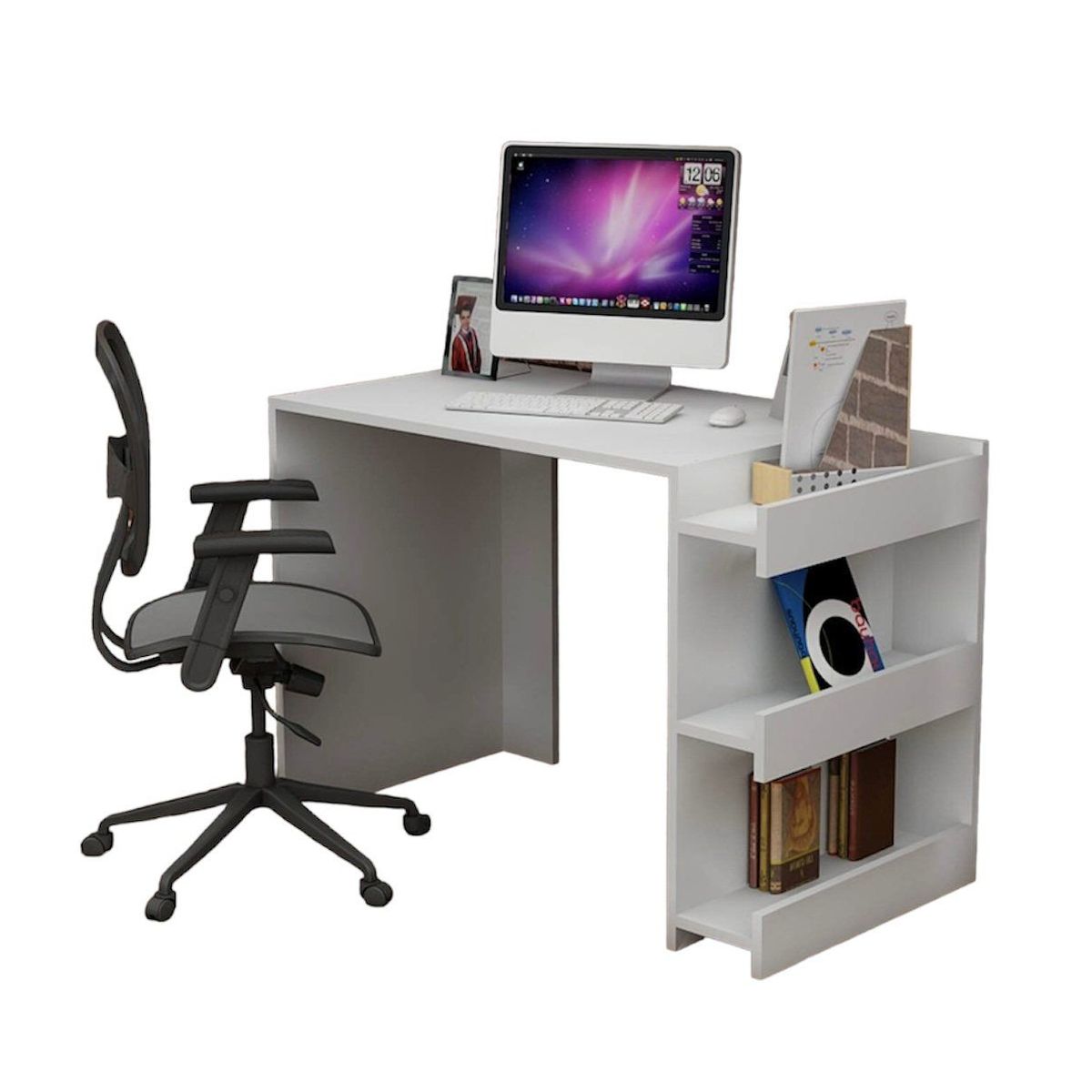 VENTITAS HOME - Escritorio Librero Moderno Sasha Ventitas Perú Color Blanco